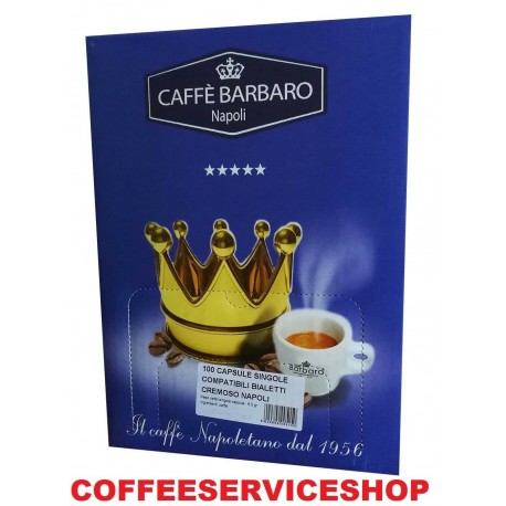 100 CAPSULE BARBARO NAPOLI BIALETTI - coffeeserviceshop